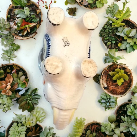 Lucky Elephant Small Planter Hand Painted Ceramic Made in Occupied Japan1945 - Picture 6 of 15